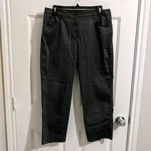 St. John SoCa Charcoal Sateen Cropped Pants 8